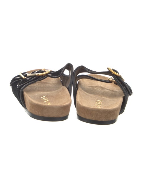 Prada Velvet Leather Trim Embellishment Slides