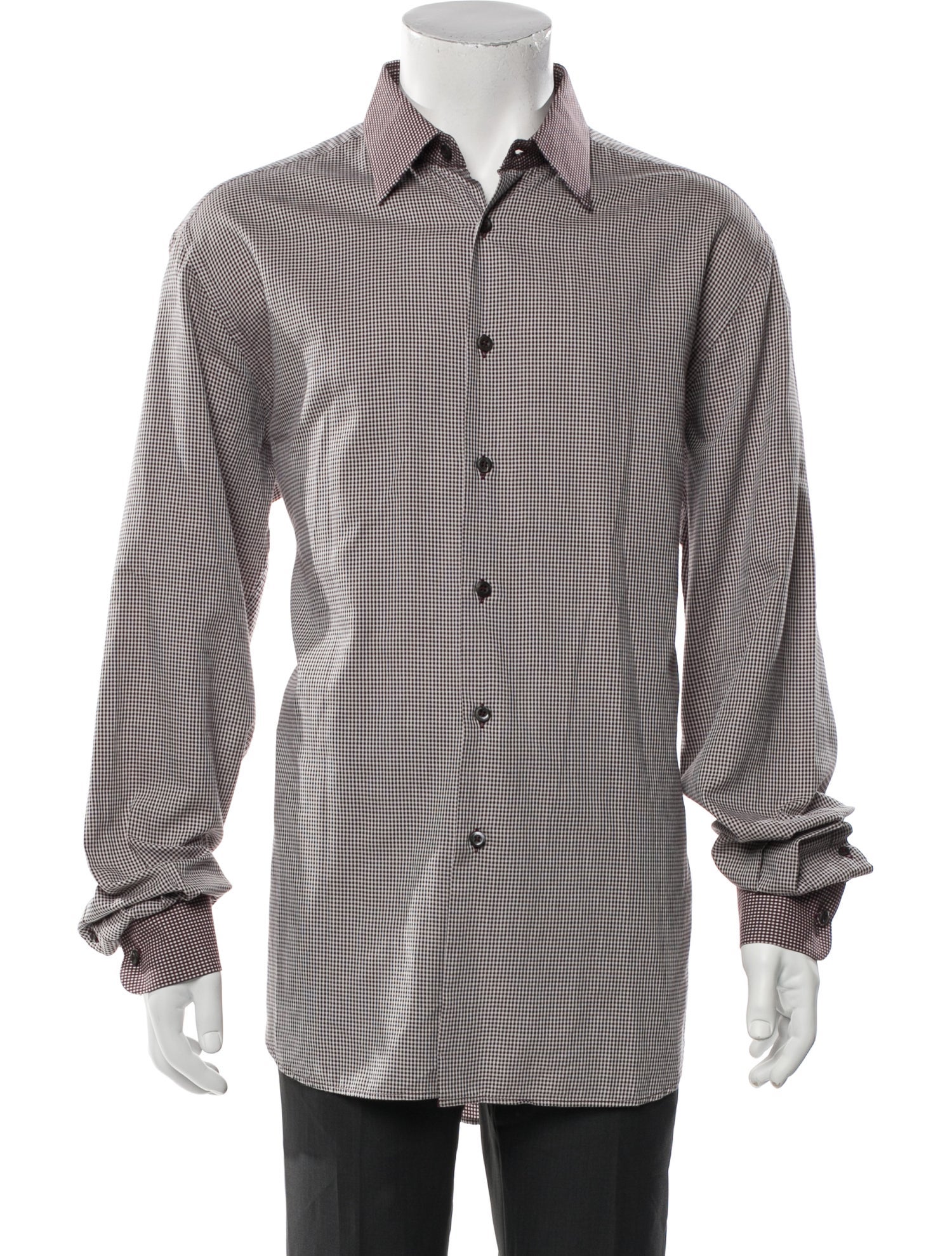 Prada 2012 Plaid Print Dress Shirt