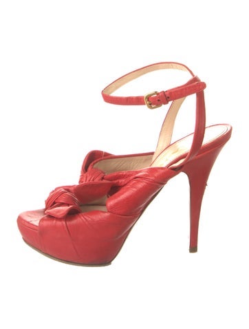 Prada Pumps Leather Bow Accents Slingback IT 37.5 | 7.5