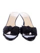 Prada Patent Leather Bow Accents Slides