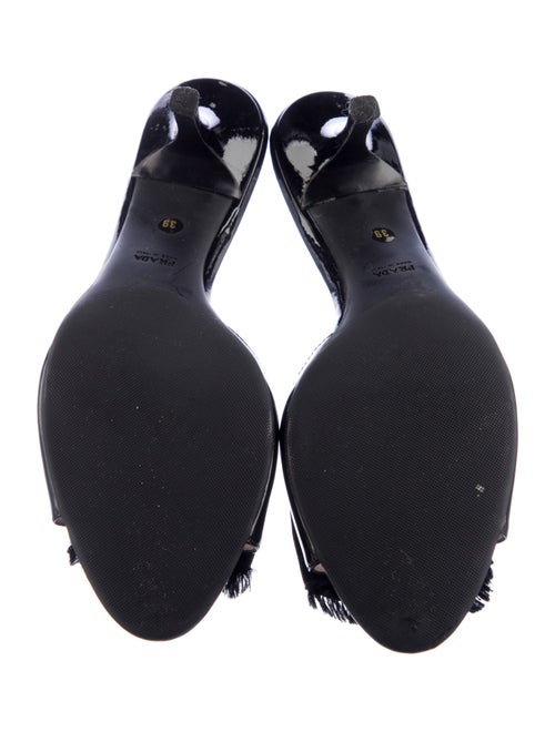 Prada Patent Leather Bow Accents Slides