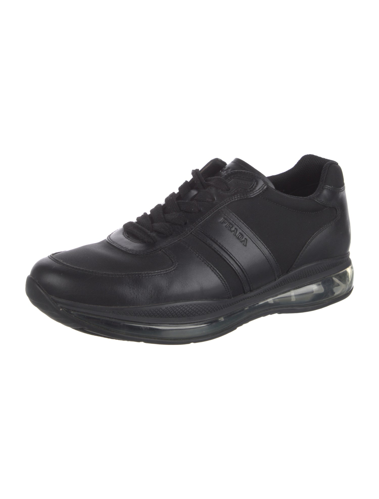 Prada Leather Mesh Accents Sneakers