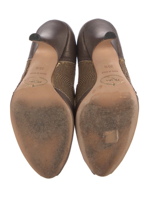 Prada Leather Sequin Embellishments Pumps