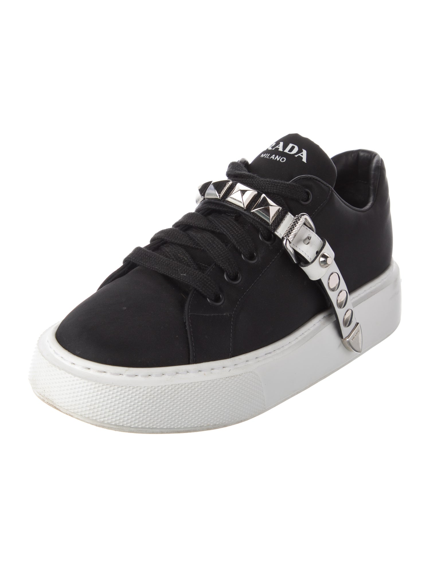 Prada Nylon Colorblock Pattern Sneakers