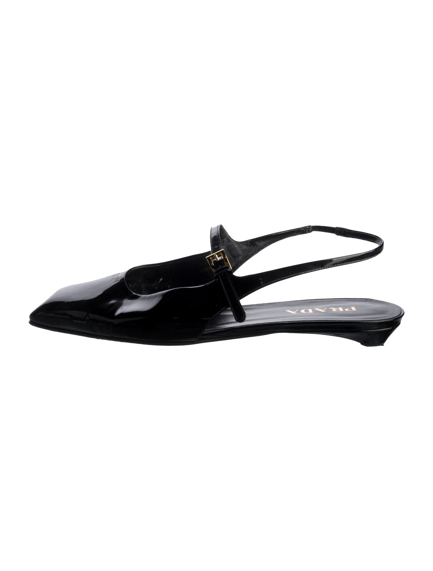 Prada Patent Leather Slingback Flats