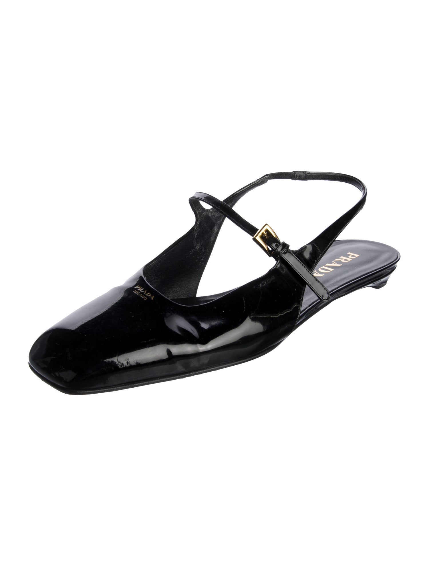 Prada Patent Leather Slingback Flats