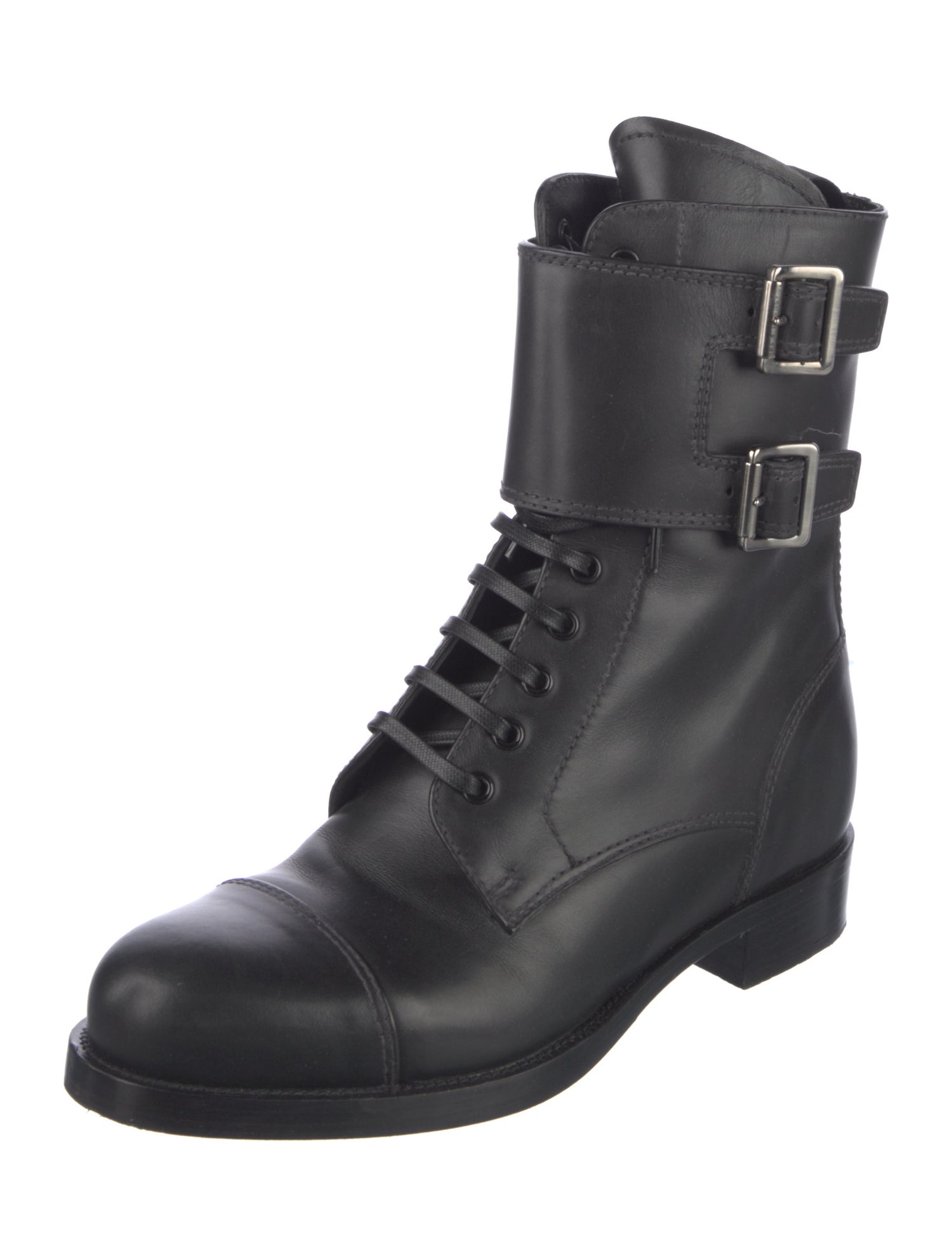 Prada Leather Combat Boots