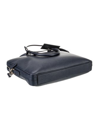 Prada Enameled Metal Triangle Saffiano Travel