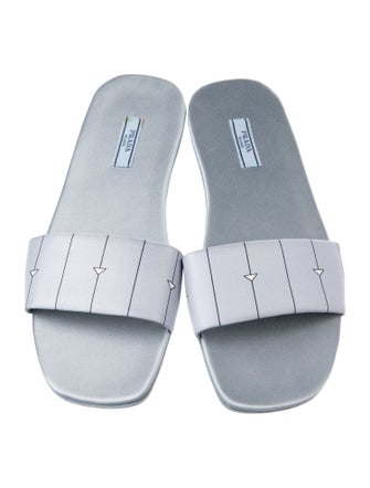 Prada Satin Striped Slides