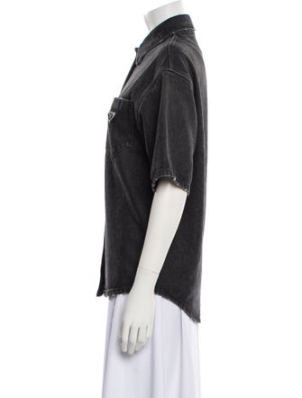 Prada 2022 Short Sleeve Button-Up Top