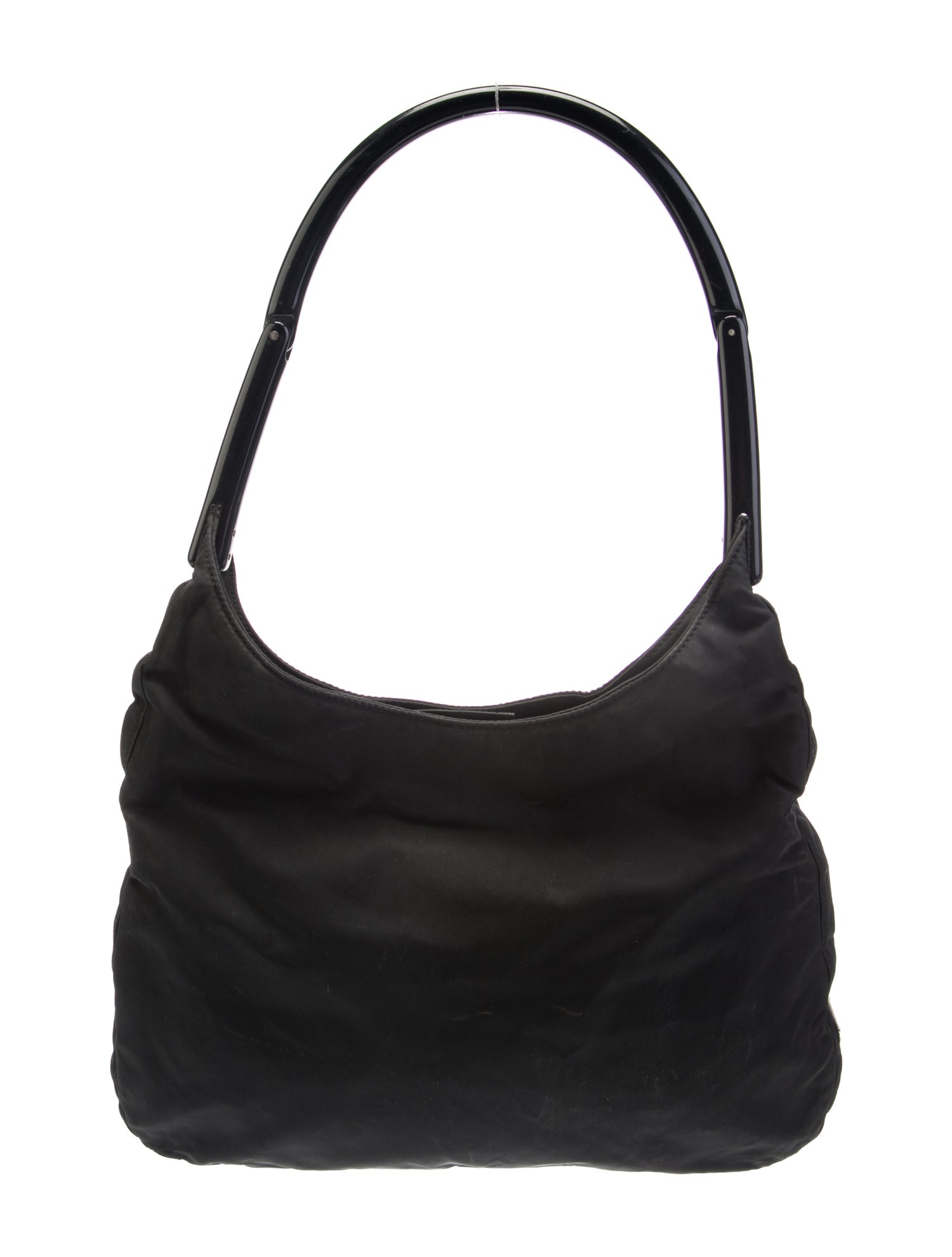 Prada Enameled Metal Triangle Shoulder Bag