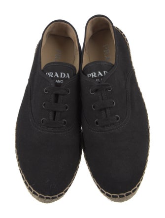 Prada Canvas Whipstitch Trim Espadrilles