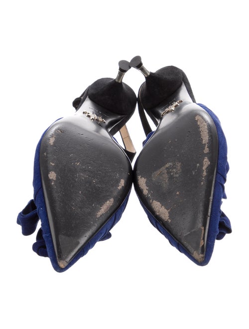 Prada Suede Colorblock Pattern Slingback Pumps