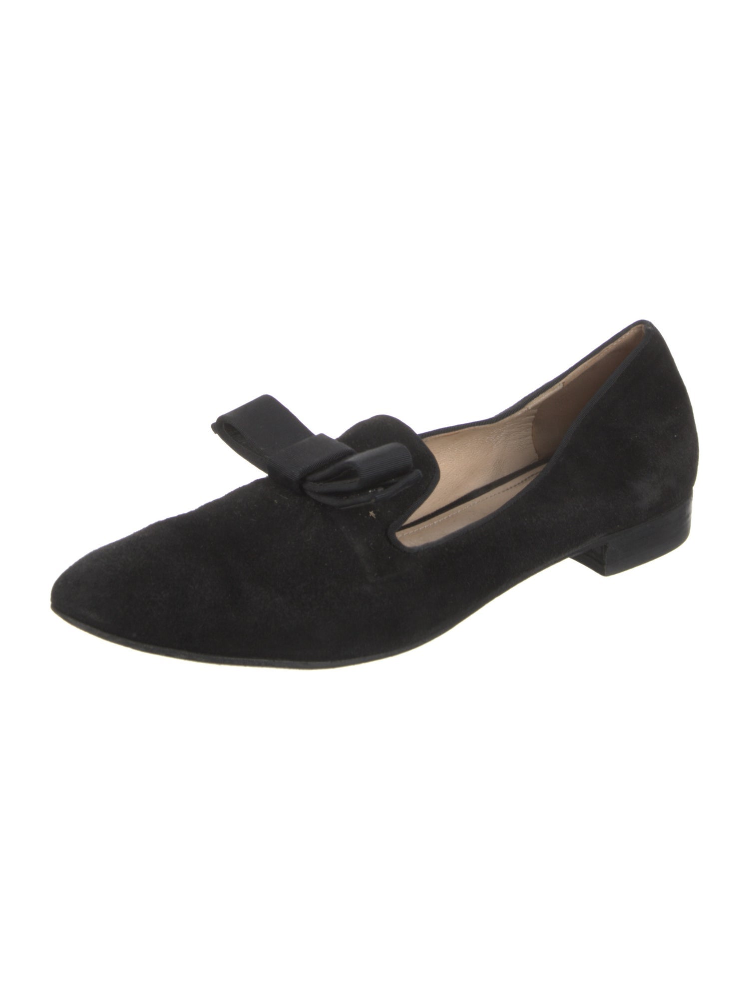 Prada Suede Bow Accents D'Orsay Flats