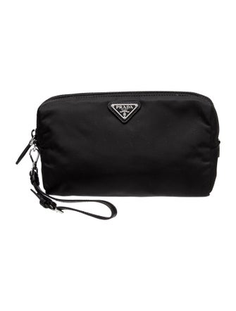Prada Enameled Metal Triangle Clutch