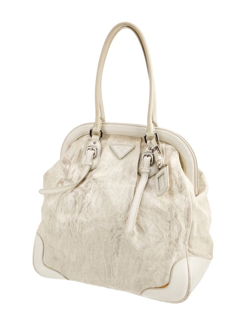 Prada Enameled Metal Triangle Galleria Double Zip