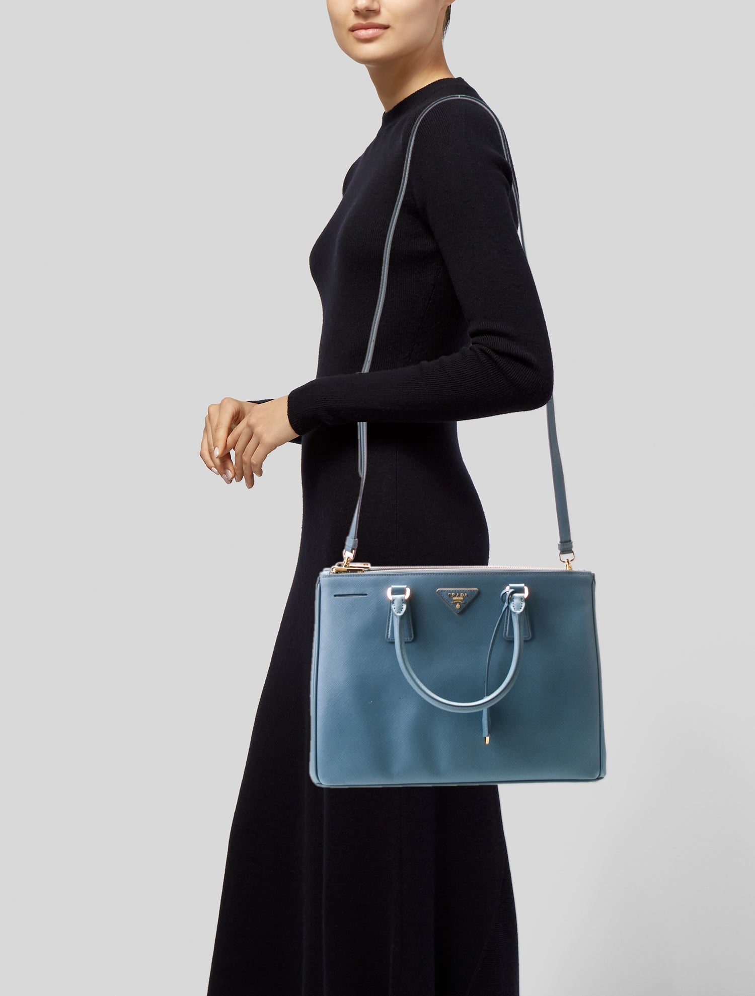 Prada Saffiano Leather Galleria Double Zip Large