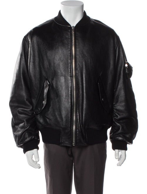 Prada 2021 Enameled Metal Triangle Bomber Jacket