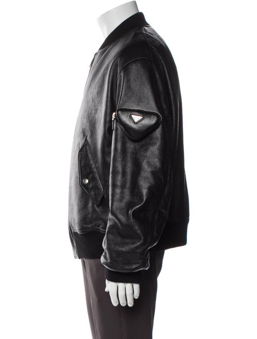 Prada 2021 Enameled Metal Triangle Bomber Jacket