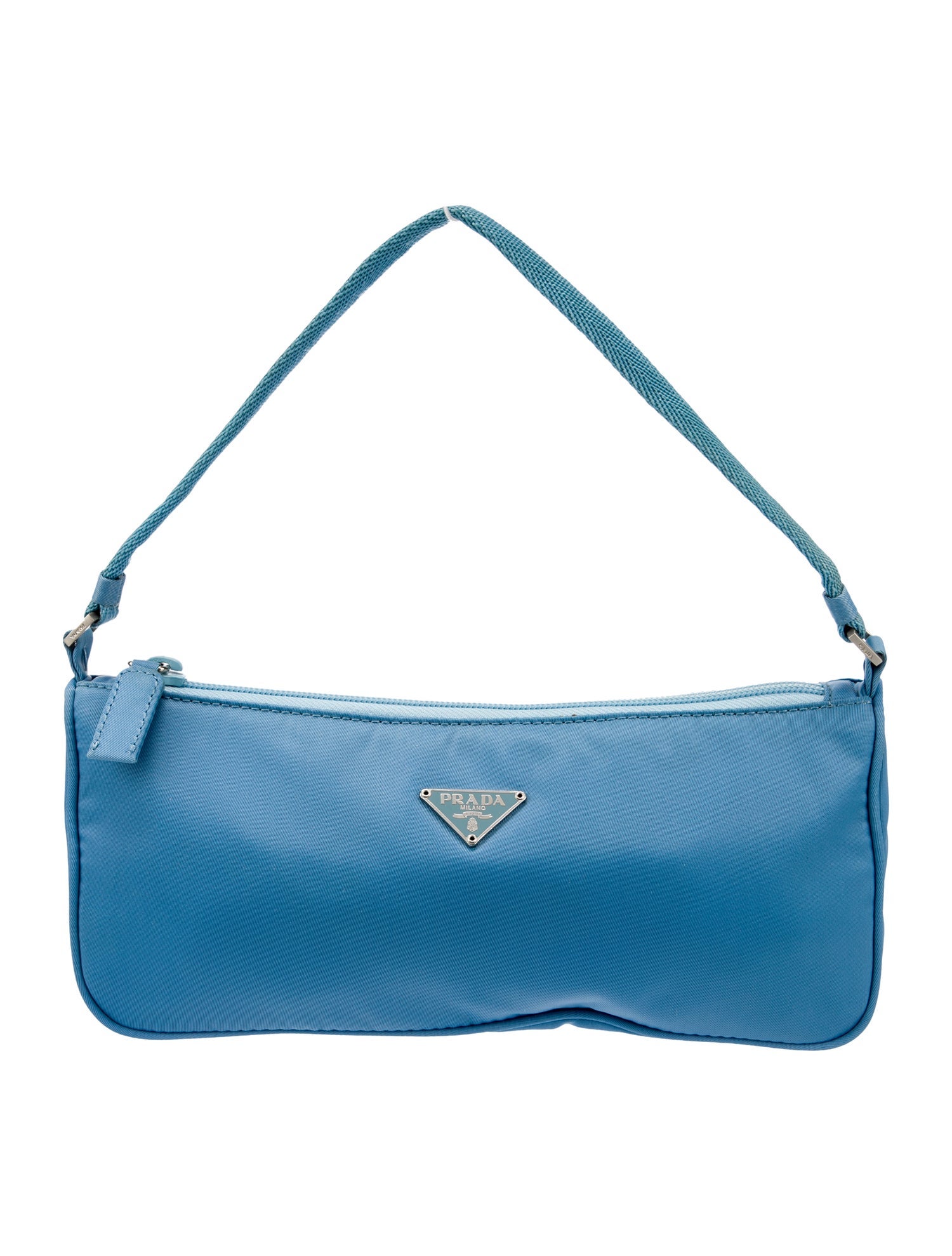 Prada Enameled Metal Triangle Top Handle Bag