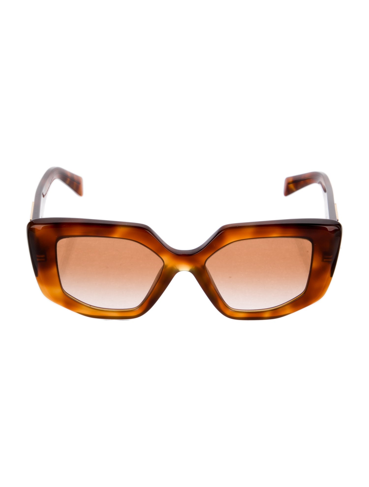 Prada Enameled Metal Triangle Square Sunglasses