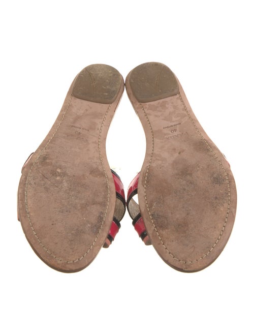 Prada Patent Leather Colorblock Pattern Slides