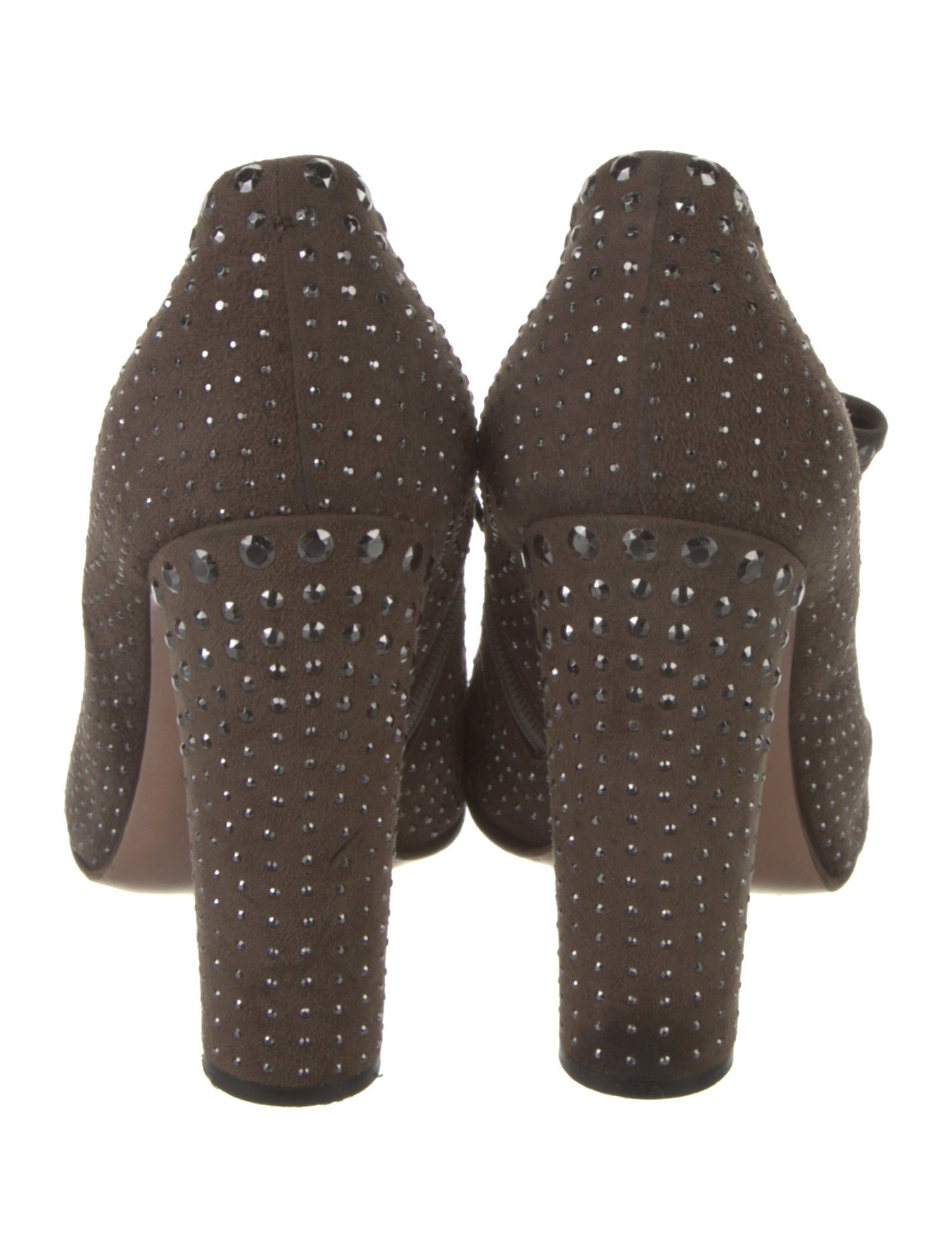 Prada Suede Studded Accents Pumps