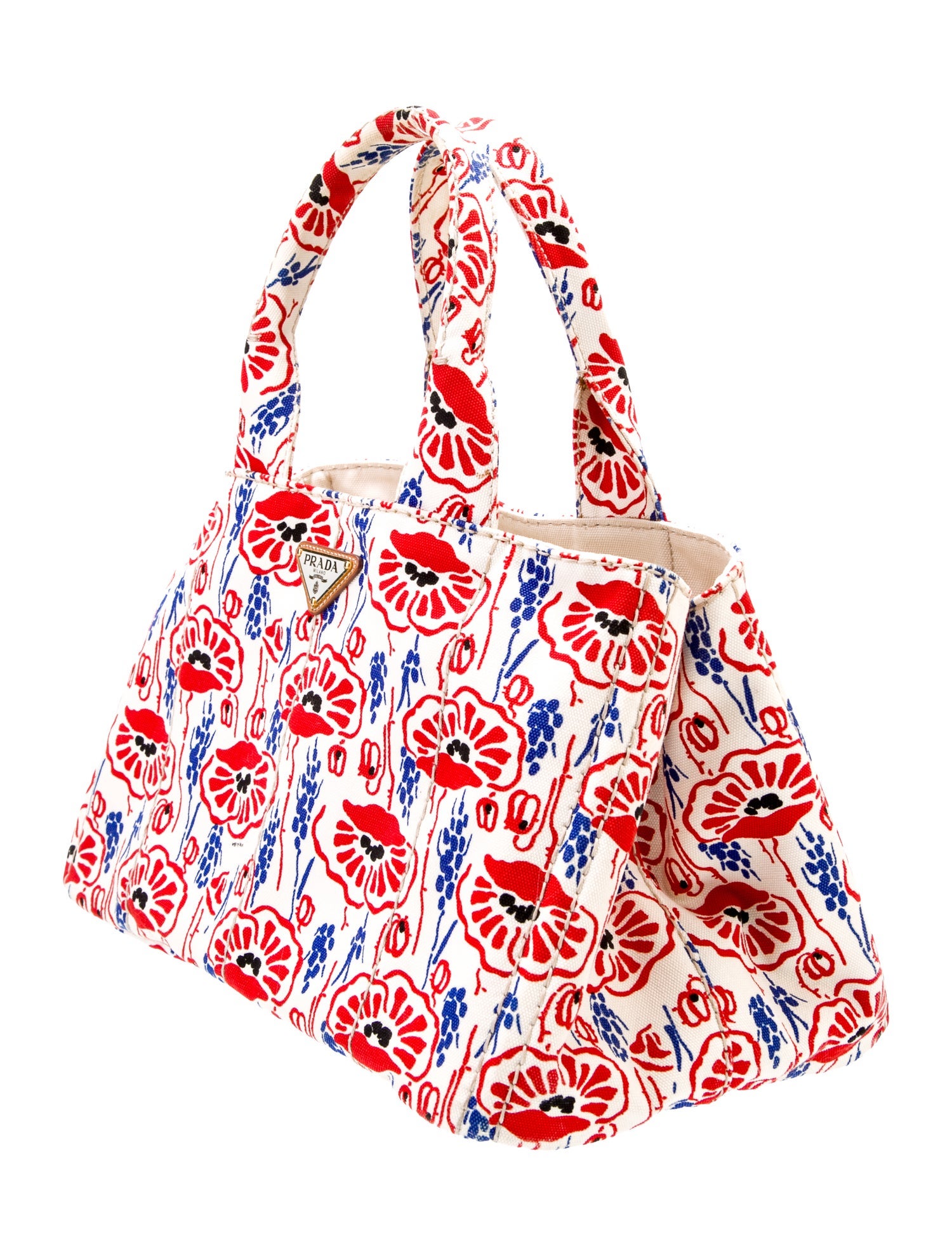 Prada Enameled Metal Triangle Tote