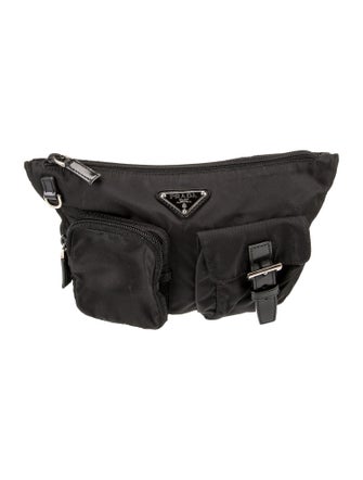 Prada Enameled Metal Triangle Belt Bag