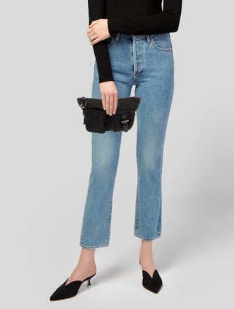 Prada Enameled Metal Triangle Belt Bag