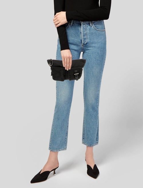 Prada Enameled Metal Triangle Belt Bag