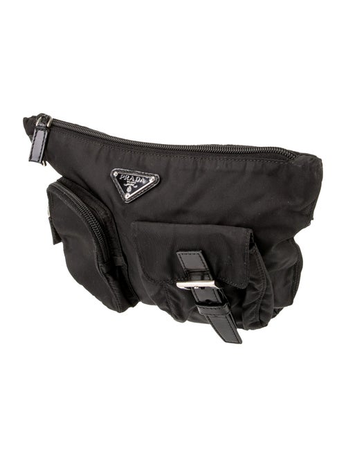 Prada Enameled Metal Triangle Belt Bag