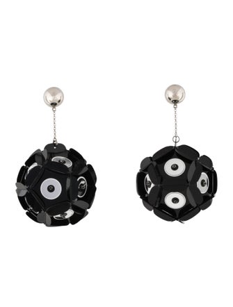 Prada Sequin & Bead Clip-On Drop Earrings