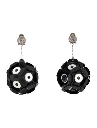 Prada Sequin & Bead Clip-On Drop Earrings