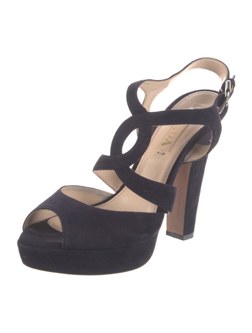 Prada Suede T-Strap Pumps