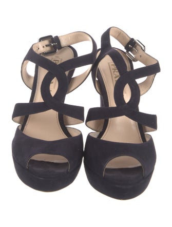 Prada Suede T-Strap Pumps