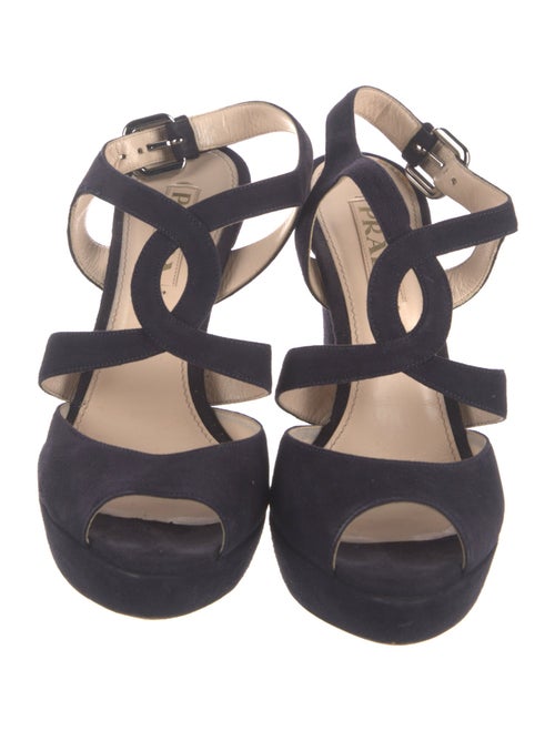 Prada Suede T-Strap Pumps