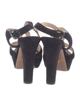 Prada Suede T-Strap Pumps