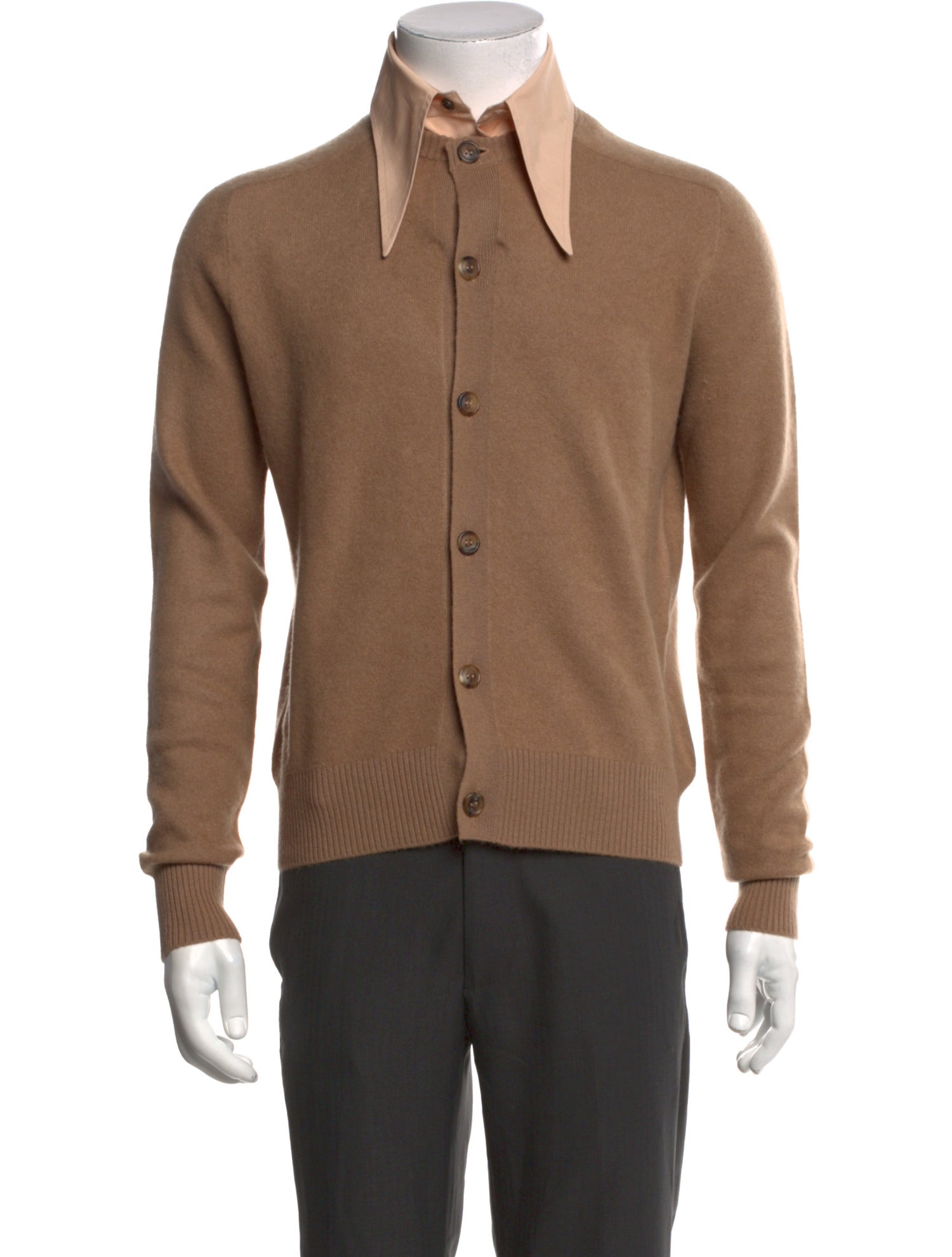 Prada 2023 Enameled Metal Triangle Cardigan