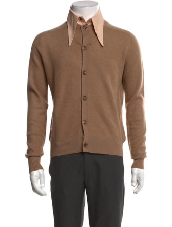 Prada 2023 Enameled Metal Triangle Cardigan