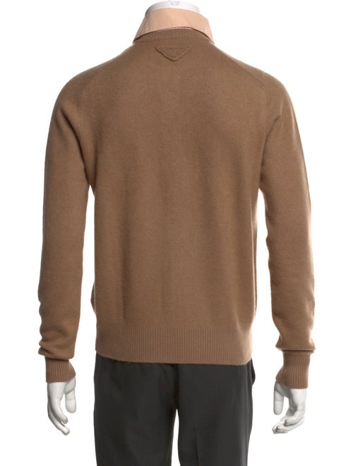 Prada 2023 Enameled Metal Triangle Cardigan