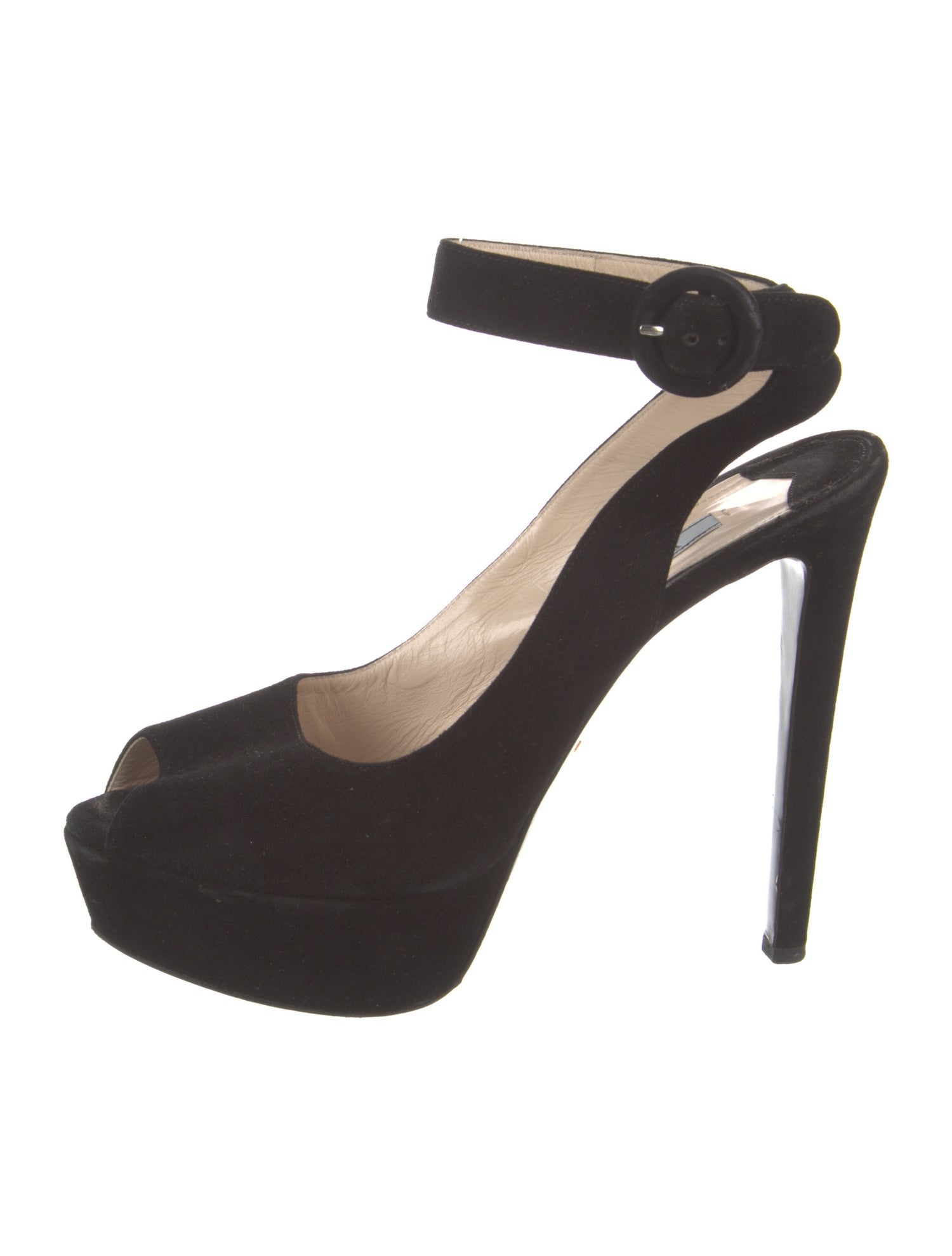 Prada Suede Leather Trim Embellishment Sandals