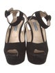 Prada Suede Leather Trim Embellishment Sandals