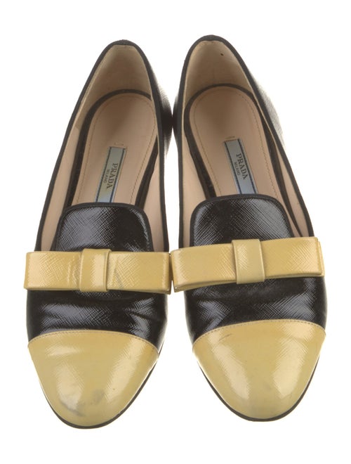 Prada Leather Colorblock Pattern Loafers