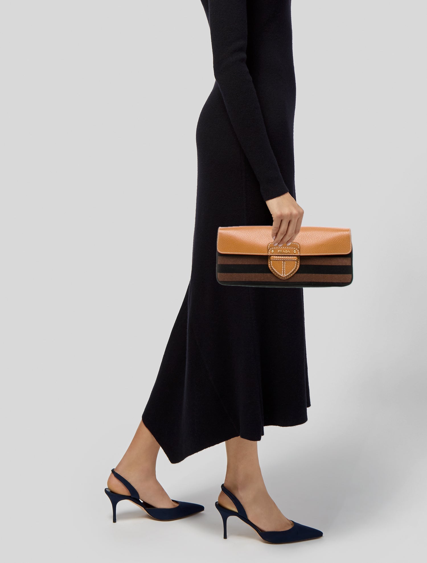 Prada Canapa Canapa Righe Clutch