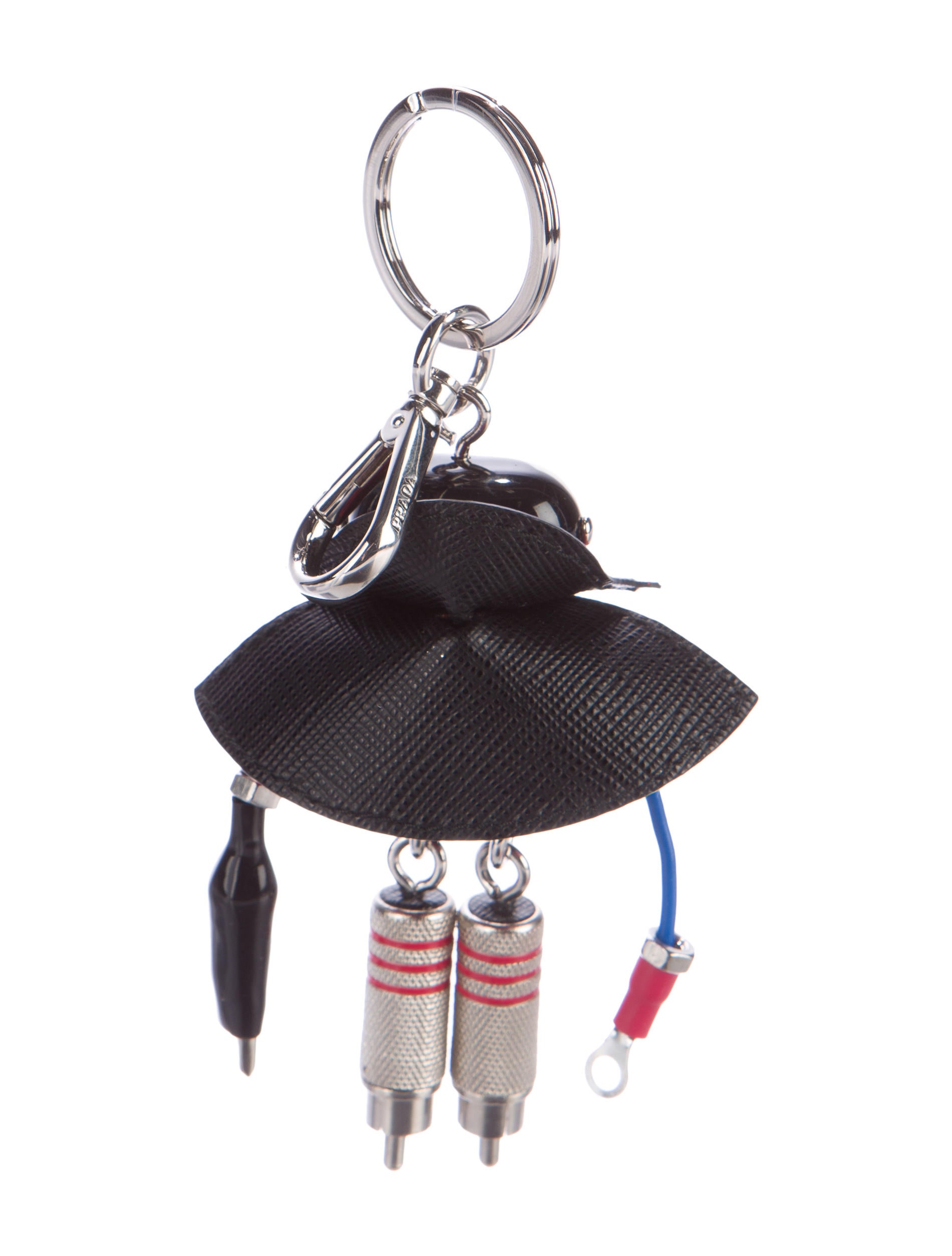 Prada トライアングル nylon Trick key chain ブラックの通販