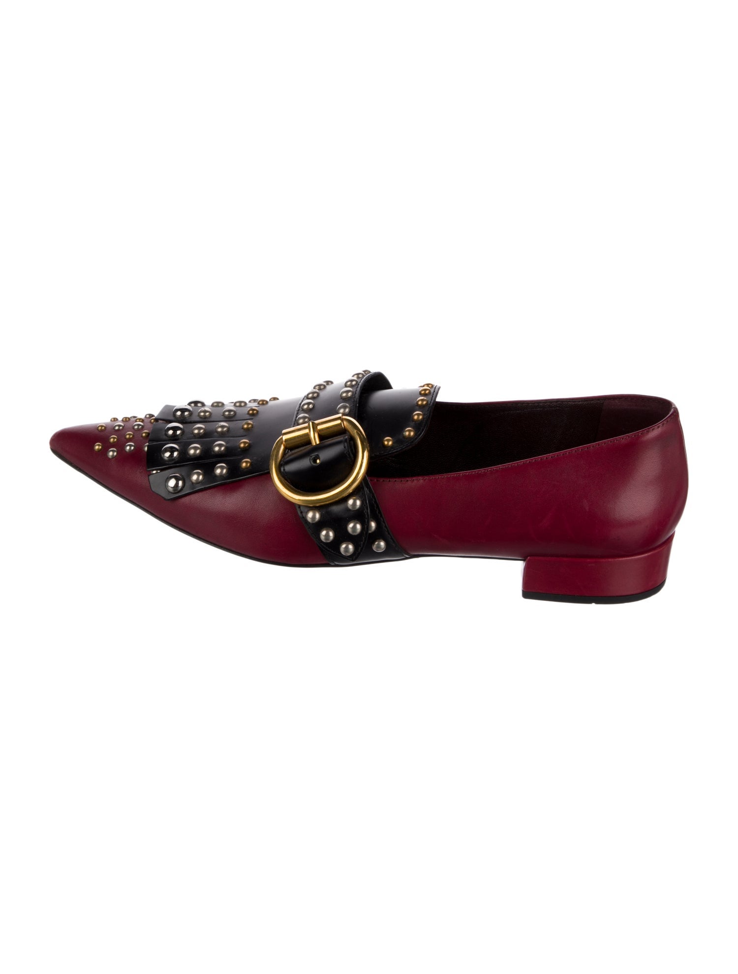 Prada Leather Colorblock Pattern Flats