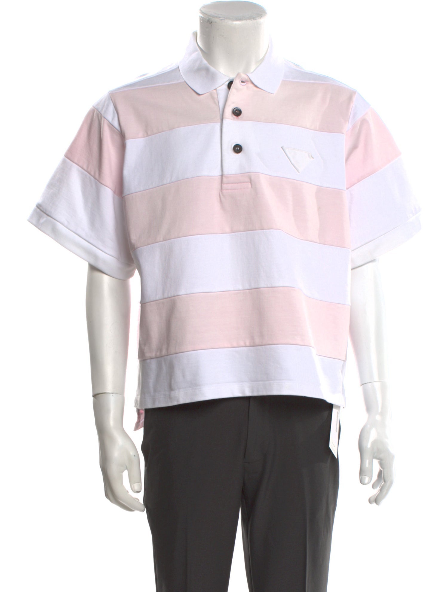 Prada 2020 Colorblock Pattern Polo Shirt