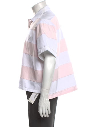 Prada 2020 Colorblock Pattern Polo Shirt