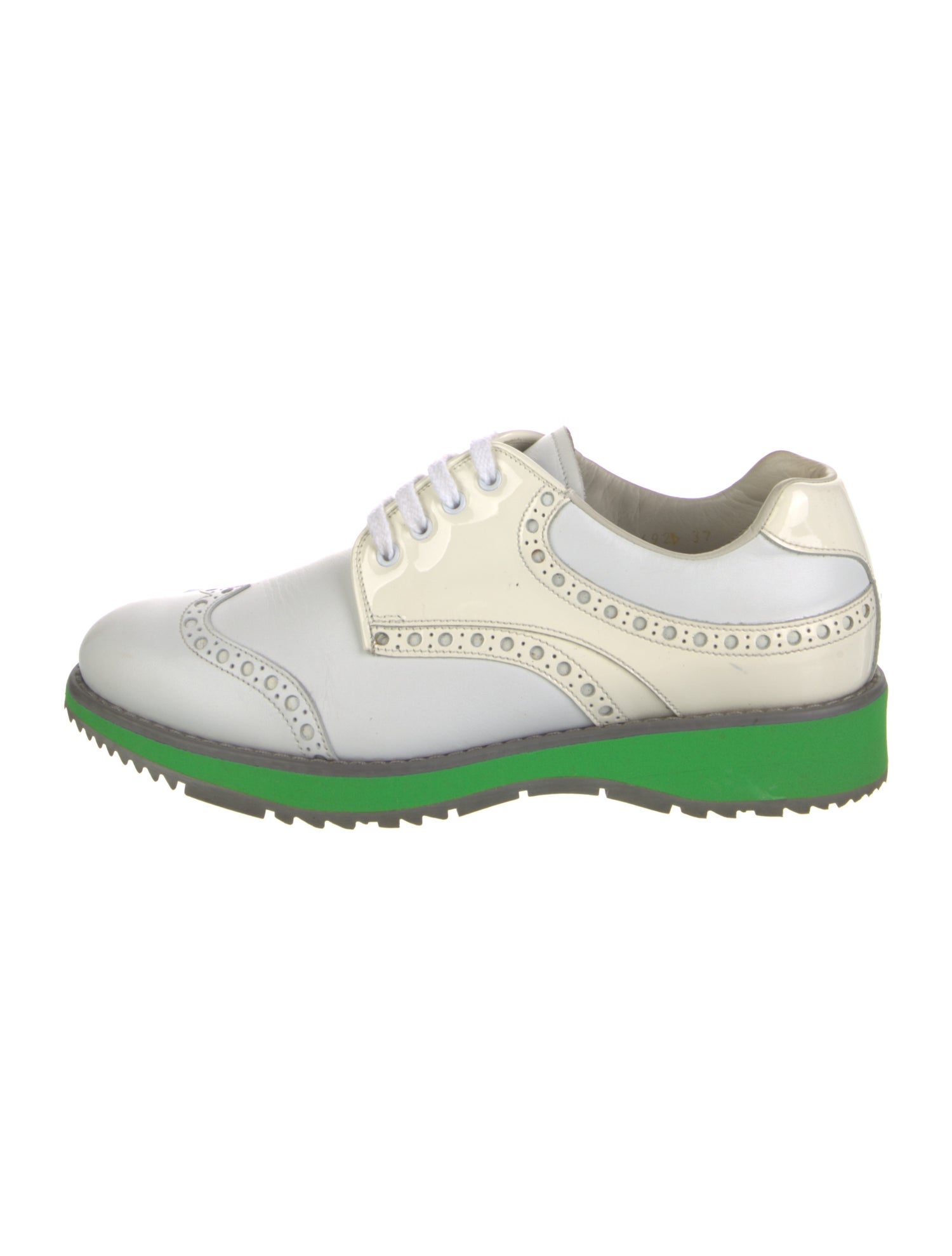 Prada Leather Lasercut Accents Oxfords